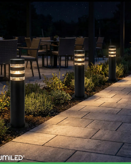 Pastatomas lauko sodo šviestuvas stulpas, IP54, E27 LED, 40 cm, vandeniui atsparus