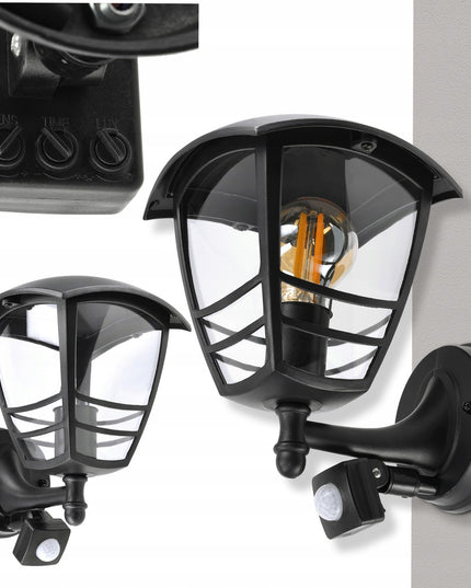 Lauko sodo šviestuvas su reguliuojamu judesio ir prieblandos jutikliu E27