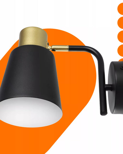 LED sieninis šviestuvas, reguliuojamas „Loft“ stiliaus, E27, juodas