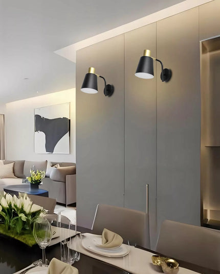 LED sieninis šviestuvas, reguliuojamas „Loft“ stiliaus, E27, juodas