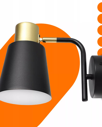LED sieninis šviestuvas, reguliuojamas „Loft“ stiliaus, E27, juodas