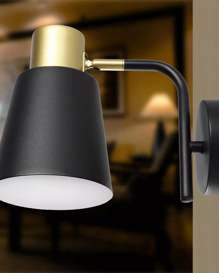 LED sieninis šviestuvas, reguliuojamas „Loft“ stiliaus, E27, juodas
