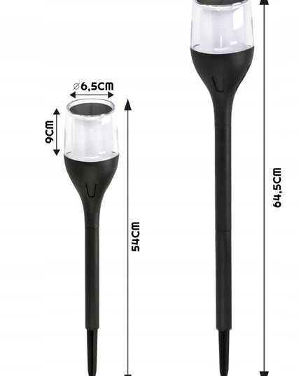 Saulės LED lempa ŽIBINTAS FAKELAS 65cm Įsmeigiamas su Liepsna, Galinga PREMIUM