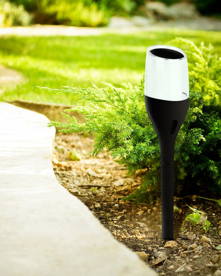 Saulės LED lempa ŽIBINTAS FAKELAS 65cm Įsmeigiamas su Liepsna, Galinga PREMIUM