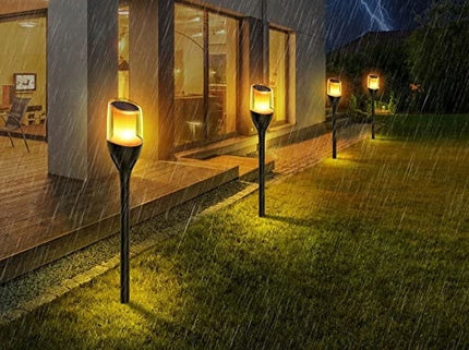 Saulės LED lempa ŽIBINTAS FAKELAS 65cm Įsmeigiamas su Liepsna, Galinga PREMIUM