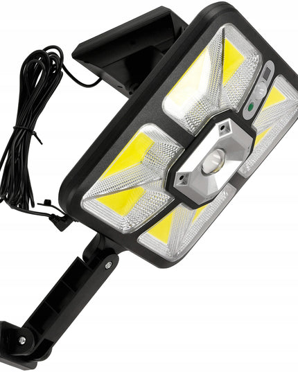 Lauko LED saulės šviestuvas su judesio jutikliu, galingas, IP44 + nuotolinio valdymo pultelis