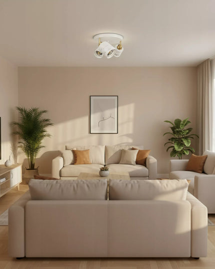 Lampa sufitowa 3X E27 LED żyrandol plafon natynkowy oprawa biała ruchoma