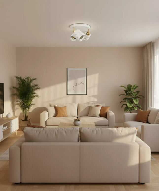Lampa sufitowa 3X E27 LED żyrandol plafon natynkowy oprawa biała ruchoma