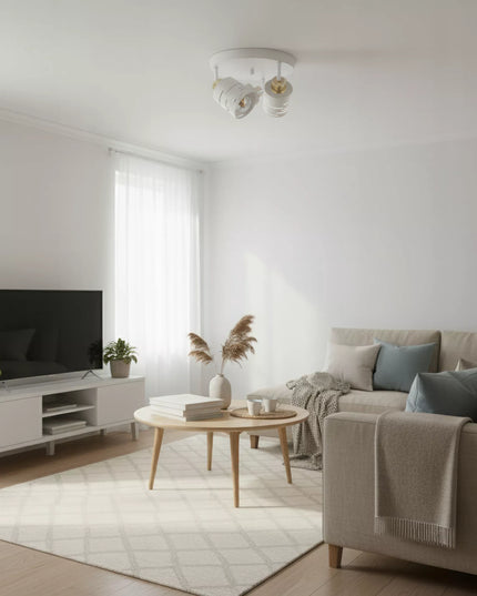 Lubinis šviestuvas Smartled 3X E27 LED, baltas su auksinėmis detalėmis, reguliuojamas