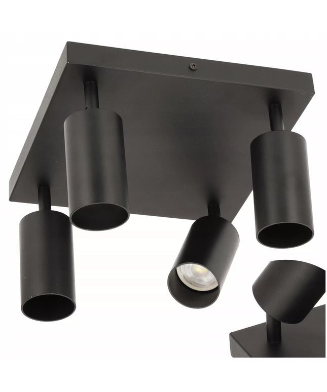 Lubinis LED šviestuvas Sieninis šviestuvas 4X GU10 JUODA PREMIUM tvirtas ir patvarus