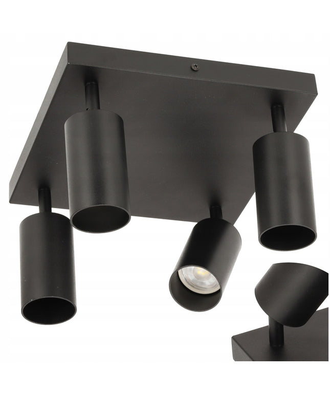 Lubinis LED šviestuvas Sieninis šviestuvas 4X GU10 JUODA PREMIUM tvirtas ir patvarus