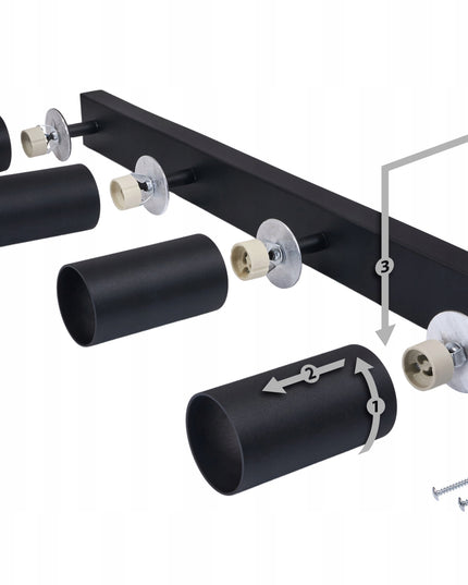 LED lubinė juosta su 4x GU10 taškiniais šviestuvais PREMIUM, sieninė, tvirta ir ilgaamžė