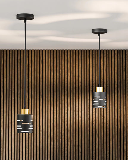 Pakabinamas LED lubinis šviestuvas 1X E27, juodas, modernus šviestuvas