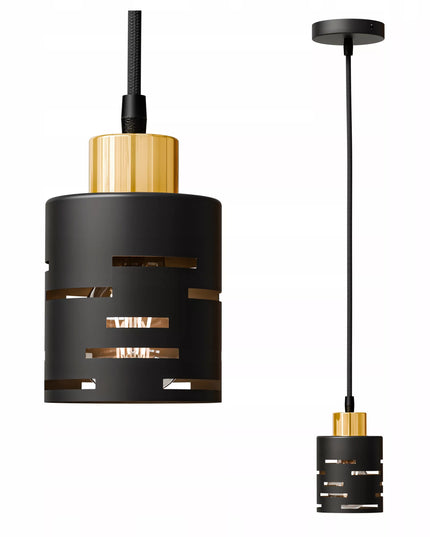 Pakabinamas LED lubinis šviestuvas 1X E27, juodas, modernus šviestuvas