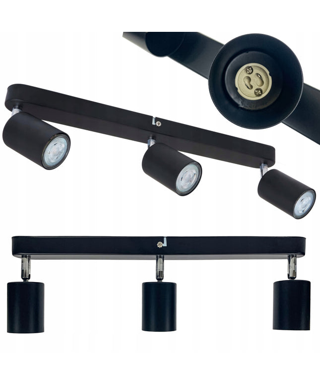 Lubinis šviestuvas, bėgeliai, taškinis šviestuvas LED 3xGU10, lubinis šviestuvas 3x GU10