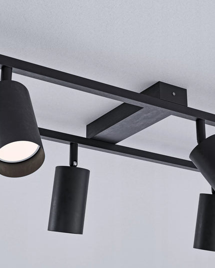 Lubinis LED halogeninis šviestuvas 6x GU10, reguliuojami prožektoriai, juodas
