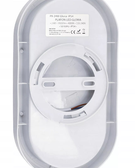 Lubinis LED šviestuvas Plafonas 24W 1920lm Neutralus 4000K IP54 Montuojamas ant paviršiaus