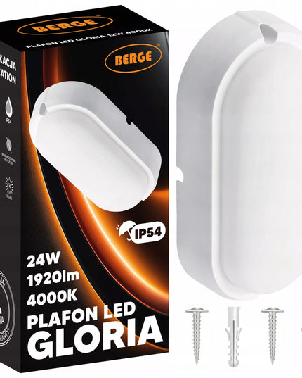 Lubinis LED šviestuvas Plafonas 24W 1920lm Neutralus 4000K IP54 Montuojamas ant paviršiaus