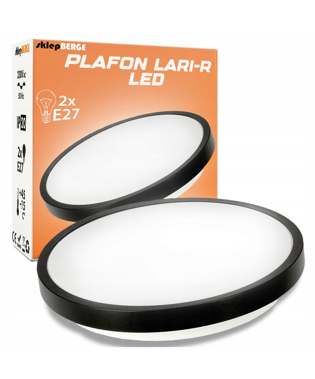 Lubinis plafonas LED 2xE27 APVALUS LARI-R LED lemputėms Aukšta kokybė