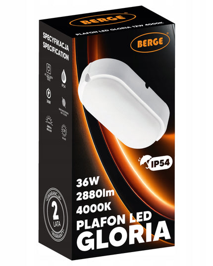 Lubinis šviestuvas Plafon LED 36W 2880lm Neutralus 4000K IP54 Montuojamas ant lubų