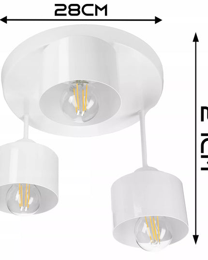 Pakabinamas lubinis šviestuvas LED Loft 3x E27 baltas