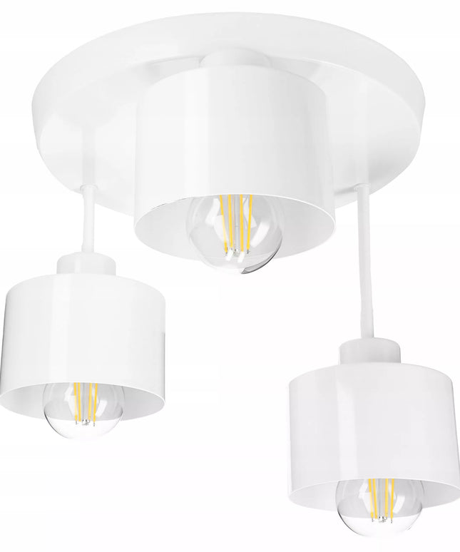 Pakabinamas lubinis šviestuvas LED Loft 3x E27 baltas