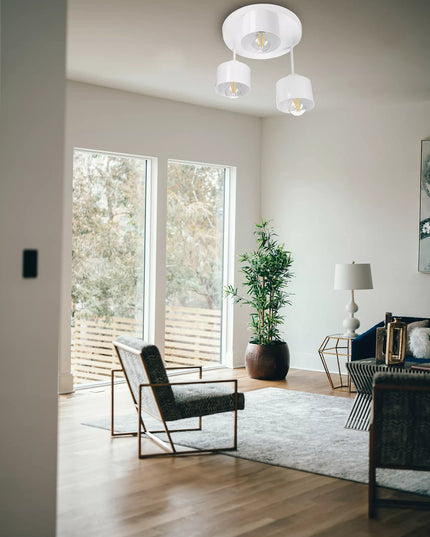 Pakabinamas lubinis šviestuvas LED Loft 3x E27 baltas