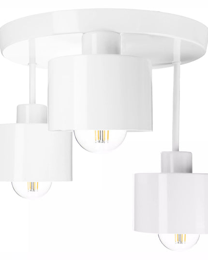 Pakabinamas lubinis šviestuvas LED Loft 3x E27 baltas
