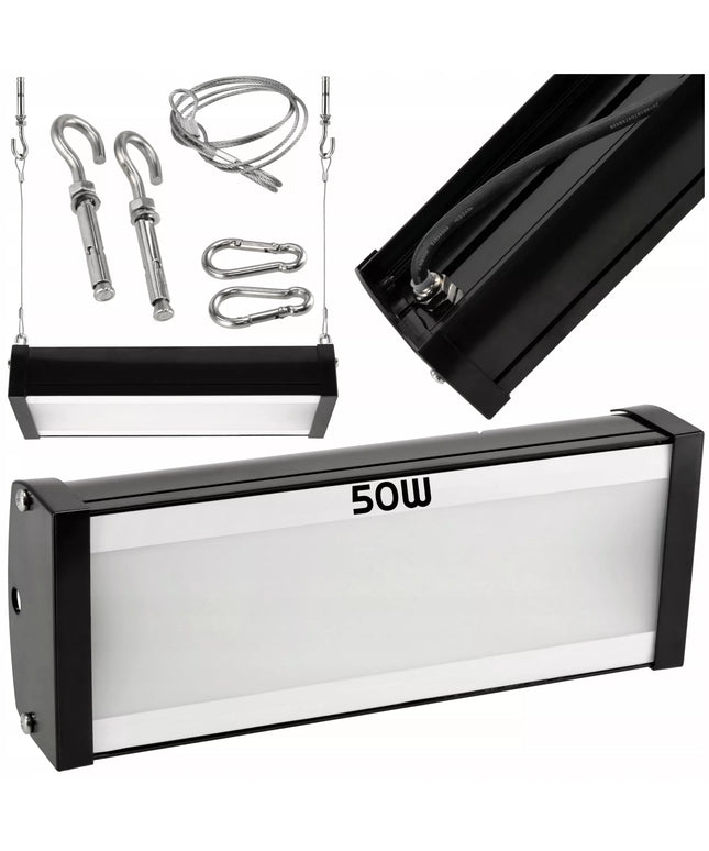 LED Pakabinamas Pramoninis Šviestuvas 50W 5000lm 230V Labai Galingas Šviestuvas su Laikikliais