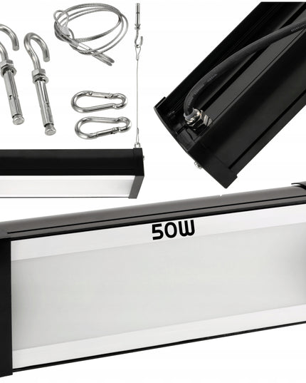 LED Pakabinamas Pramoninis Šviestuvas 50W 5000lm 230V Labai Galingas Šviestuvas su Laikikliais