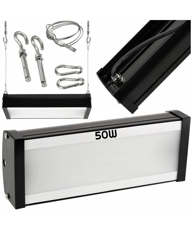 LED Pakabinamas Pramoninis Šviestuvas 50W 5000lm 230V Labai Galingas Šviestuvas su Laikikliais