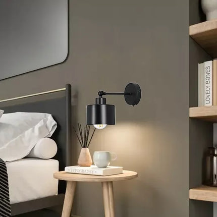 Reguliuojamas loft stiliaus sieninis šviestuvas Edison LED, juodas