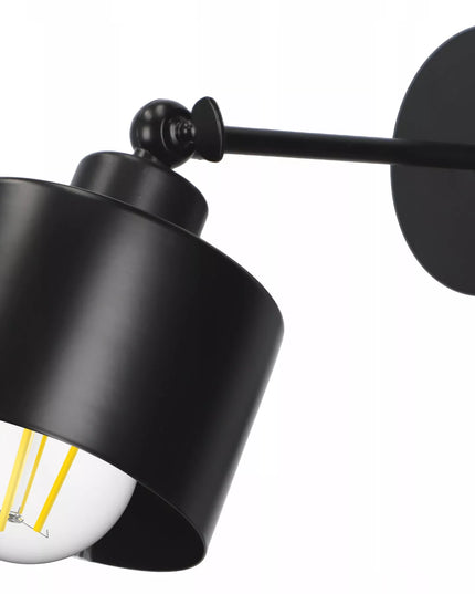 Reguliuojamas loft stiliaus sieninis šviestuvas Edison LED, juodas