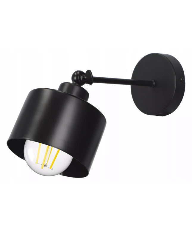 Reguliuojamas loft stiliaus sieninis šviestuvas Edison LED, juodas