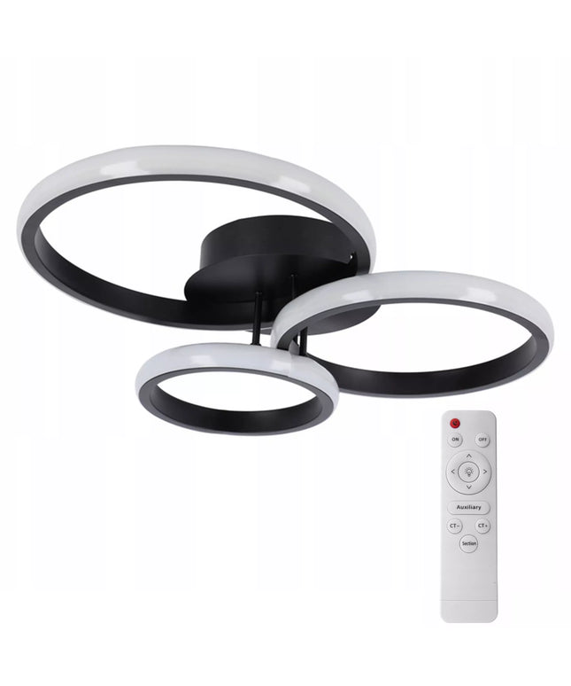 Lubinis šviestuvas plafonas virštinkinis 3 LED žiedai MODERN + PULTELIS sietynas