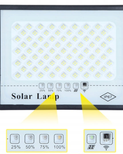 LED gatvės šviestuvas HALOGEN Saulės prožektorius 100W Saulės panelė Solar