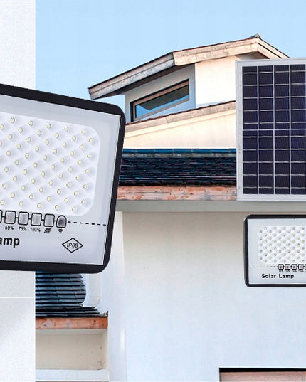 LED gatvės šviestuvas HALOGEN Saulės prožektorius 100W Saulės panelė Solar