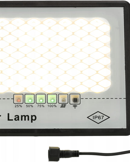 LED gatvės šviestuvas HALOGEN Saulės prožektorius 100W Saulės panelė Solar