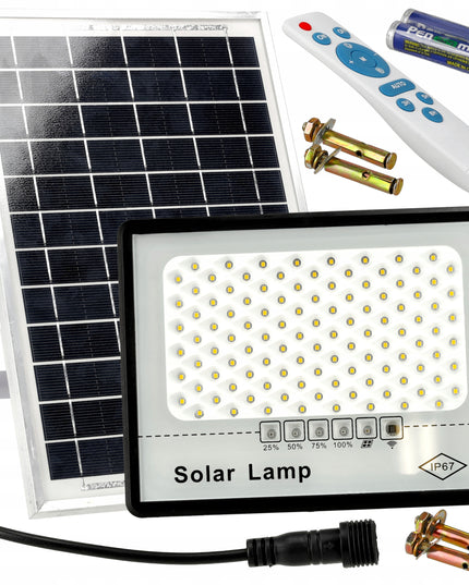 LED gatvės šviestuvas HALOGEN Saulės prožektorius 100W Saulės panelė Solar