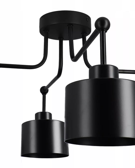 „Smartled“ pakabinamas lubinis šviestuvas, retro stiliaus juodas liustra 4xE27