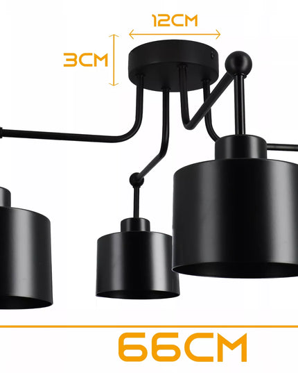 „Smartled“ pakabinamas lubinis šviestuvas, retro stiliaus juodas liustra 4xE27