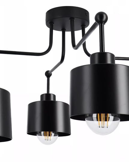 „Smartled“ pakabinamas lubinis šviestuvas, retro stiliaus juodas liustra 4xE27