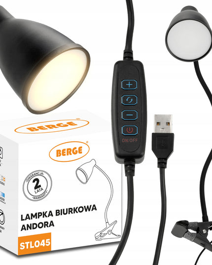 LED stalinė lempa su spaustuku, pritemdoma, 40xLED