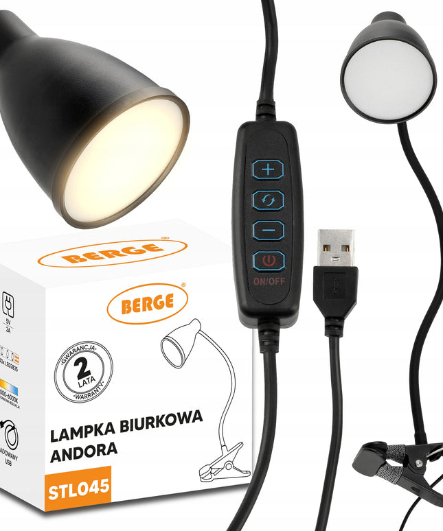 LED stalinė lempa su spaustuku, pritemdoma, 40xLED