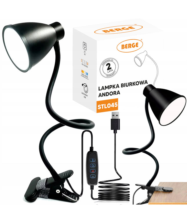 LED stalinė lempa su spaustuku, pritemdoma, 40xLED