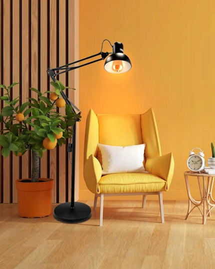 Grindinis stovintis LED šviestuvas, 1xE27, 185 cm, reguliuojamas, tvirtai pagamintas