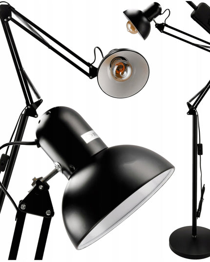 Grindinis stovintis LED šviestuvas, 1xE27, 185 cm, reguliuojamas, tvirtai pagamintas