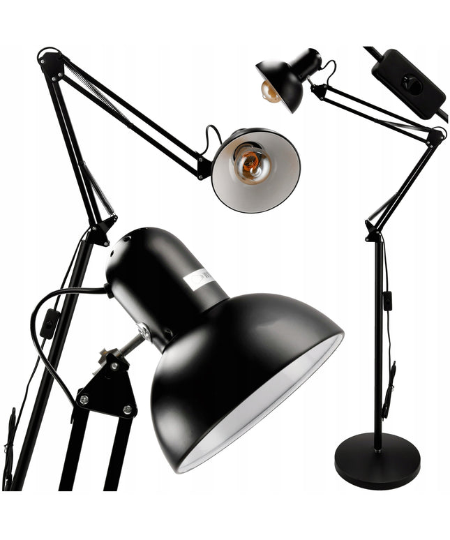 Grindinis stovintis LED šviestuvas, 1xE27, 185 cm, reguliuojamas, tvirtai pagamintas