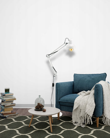 Stalinė LED lempa 1xE27 185CM Stabili + Reguliuojama BALTA