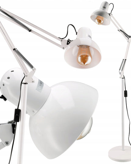 Stalinė LED lempa 1xE27 185CM Stabili + Reguliuojama BALTA